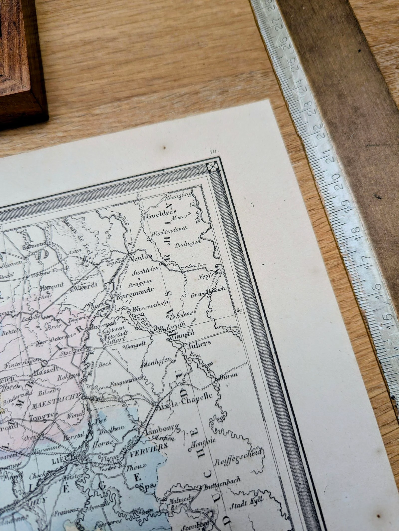 A Bélgica, mapa antigo, impresso em 1852. Autêntico. – photo 9